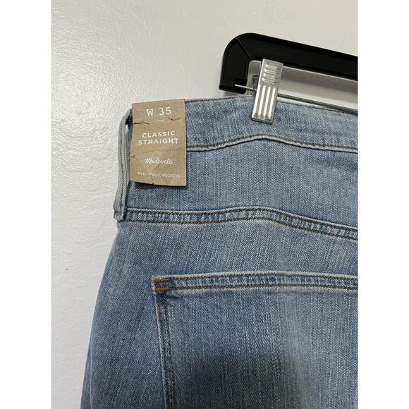 Madewell Womens Classic Straight Leg Jeans Size 35 Blue Medium Wash Stretch NWT - Picture 5 of 8